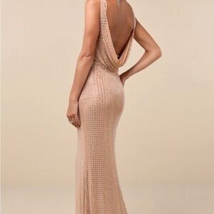 Lulu's Chic Backless Tan Dress